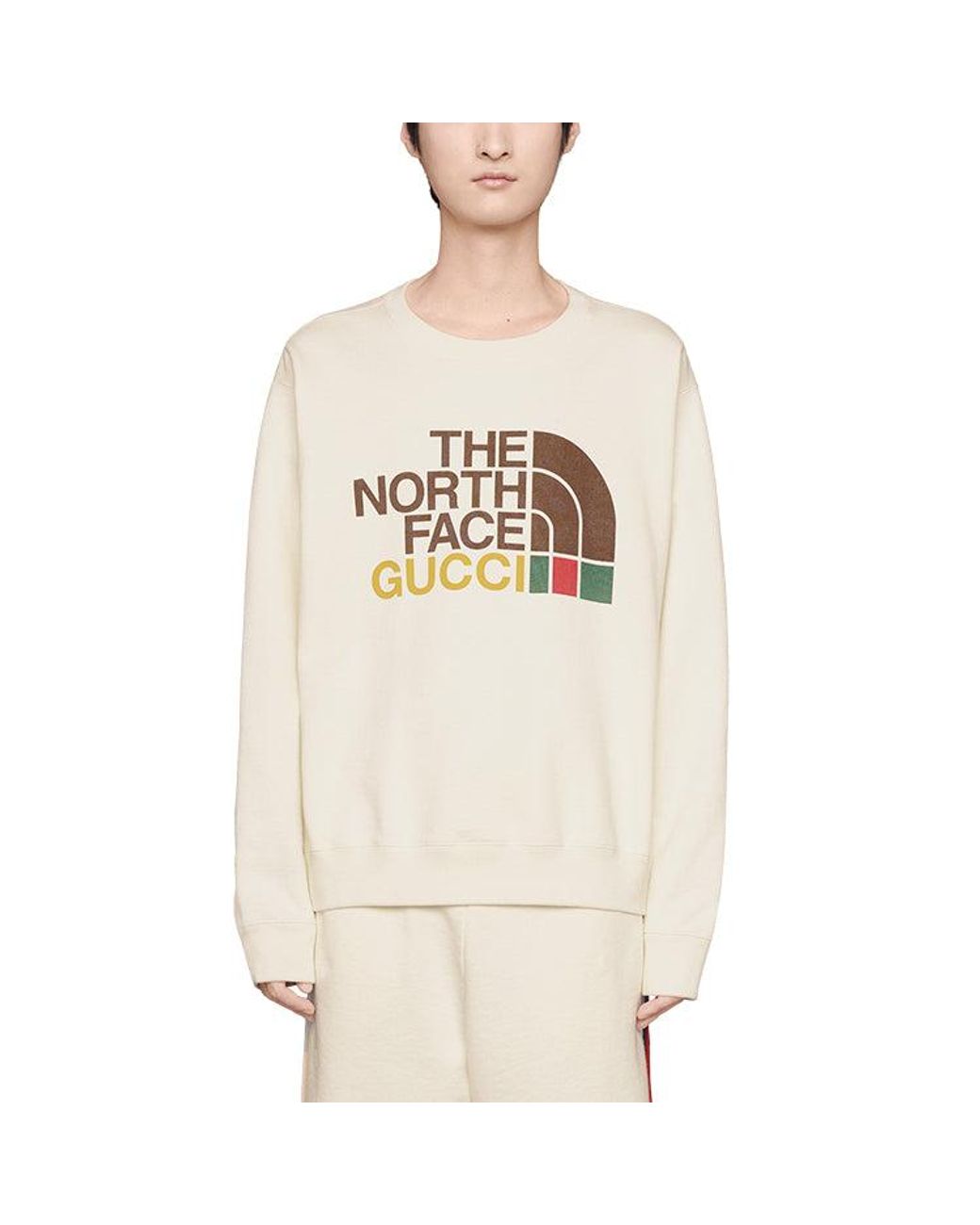 Gucci White X The North Face Cotton Sweatshirt 'Ivory' for men