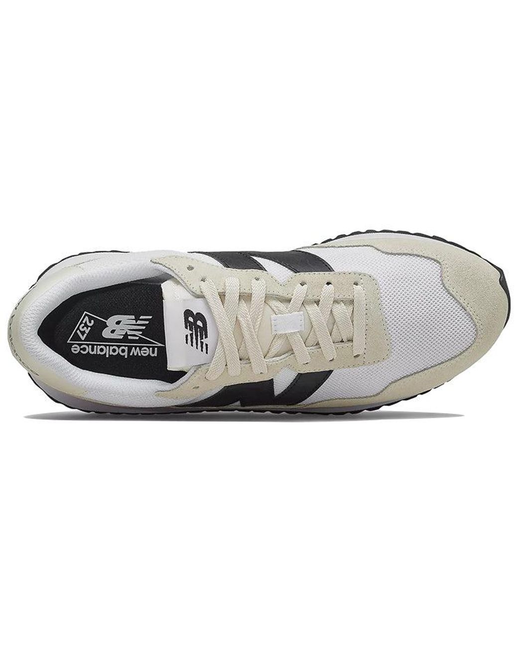 New Balance White 237 In Beige/black Suede/mesh for men
