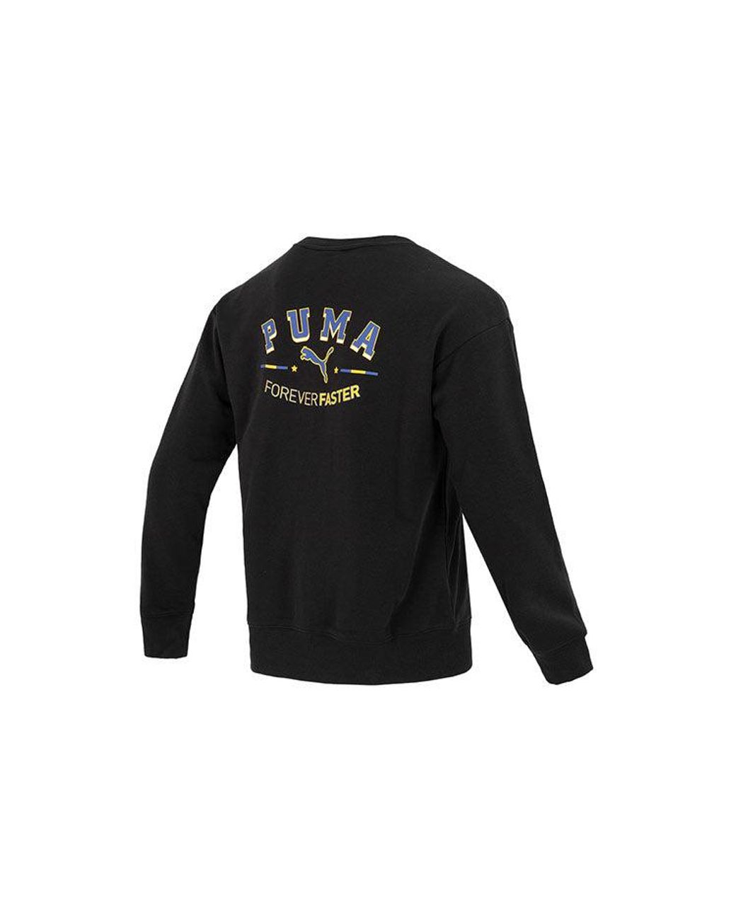PUMA Black Team Crew Graphic Sweater for men
