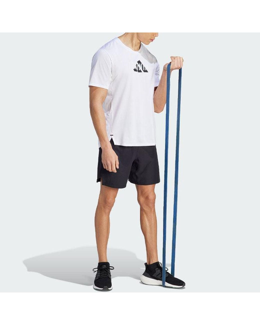 Adidas Blue Workout Knurling Shorts for men