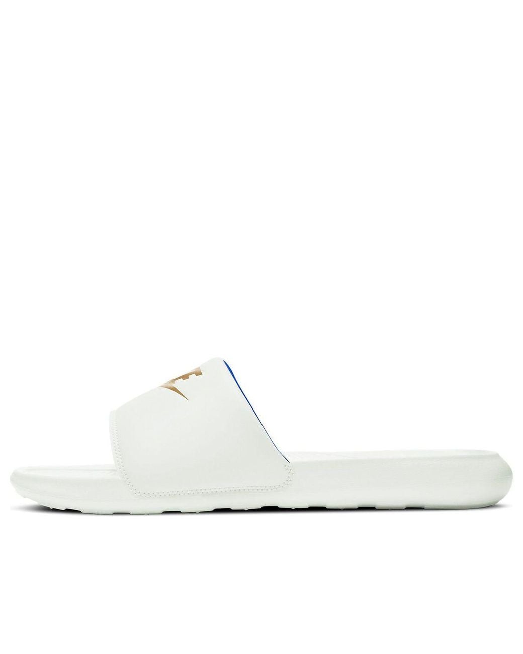 Nike White Victori One Slide 'Summit Metallic' for men