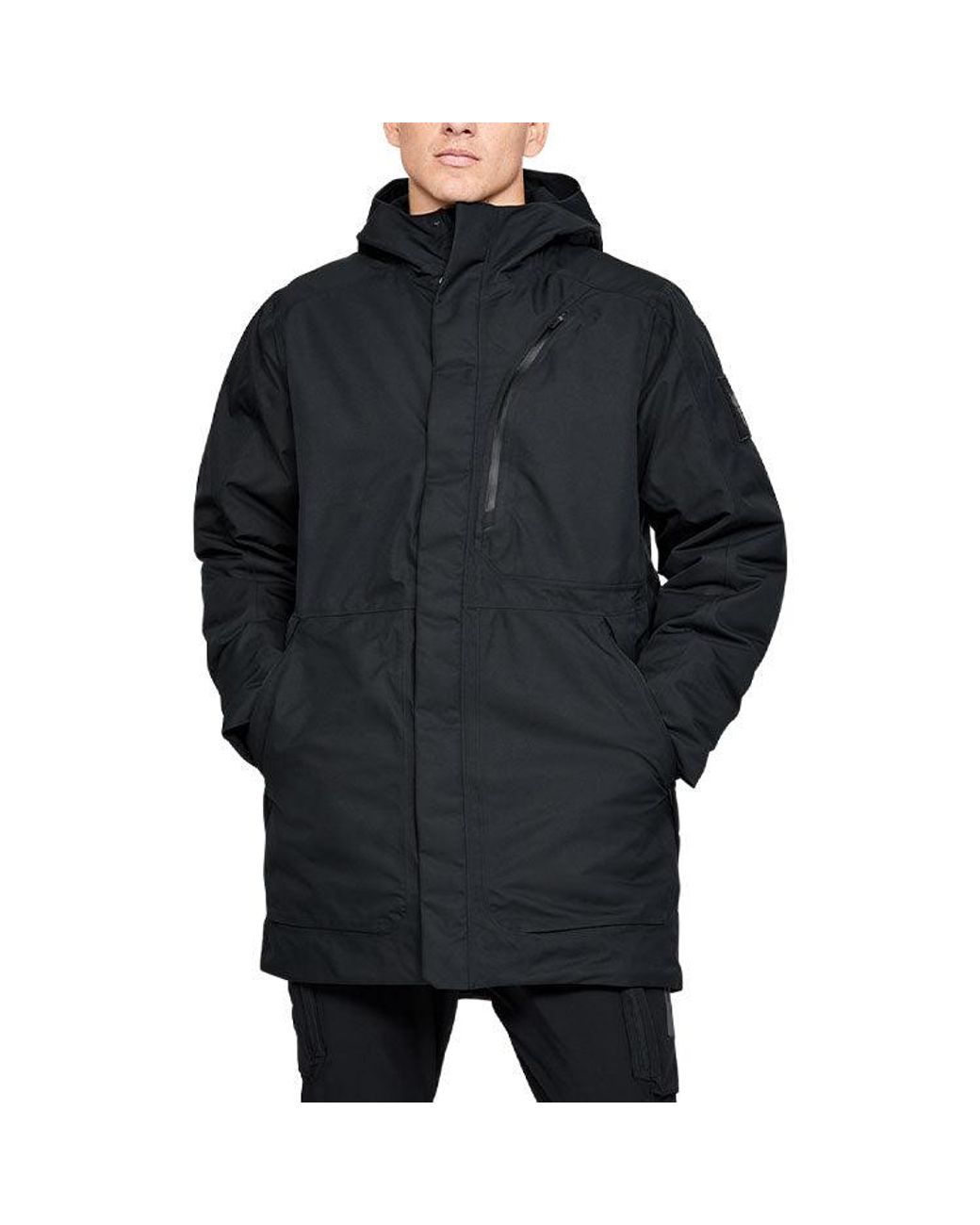 Under Armour Blue Project Rock Unstoppable Waterproof Down Parka for men