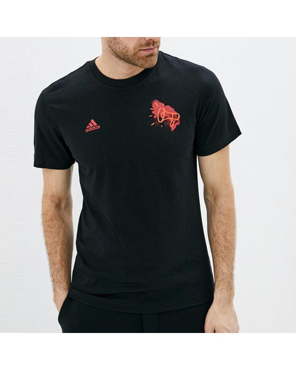 Adidas Black Grfx Nr 7 Soccer/Football Sports Short Sleeve for men