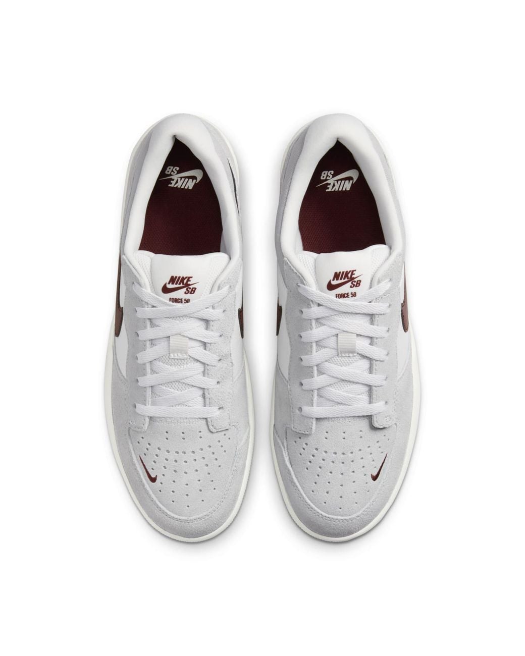 Nike Gray Sb Force 58 'Light Smoke Burgundy' for men