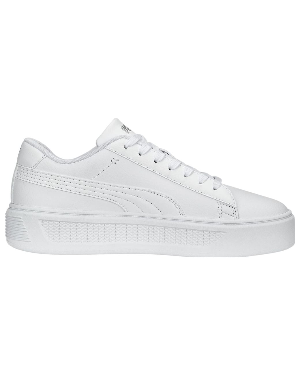 PUMA White Smash Platform V3 Sneakers