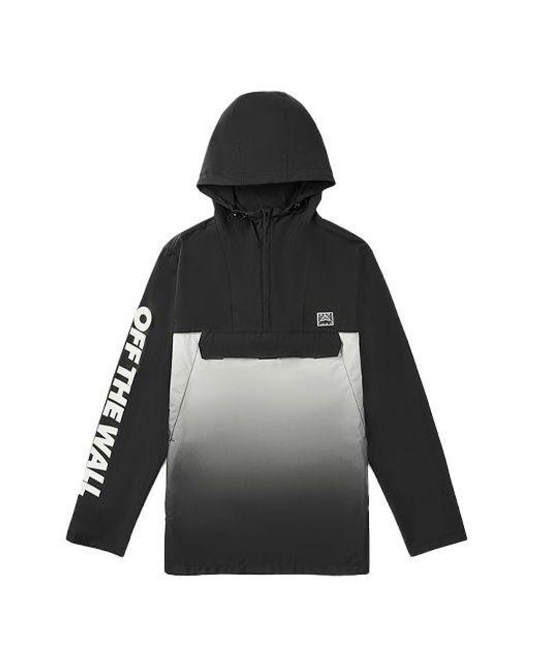 Vans Black Splicing Athleisure Casual Sports Hooded Jacket for men