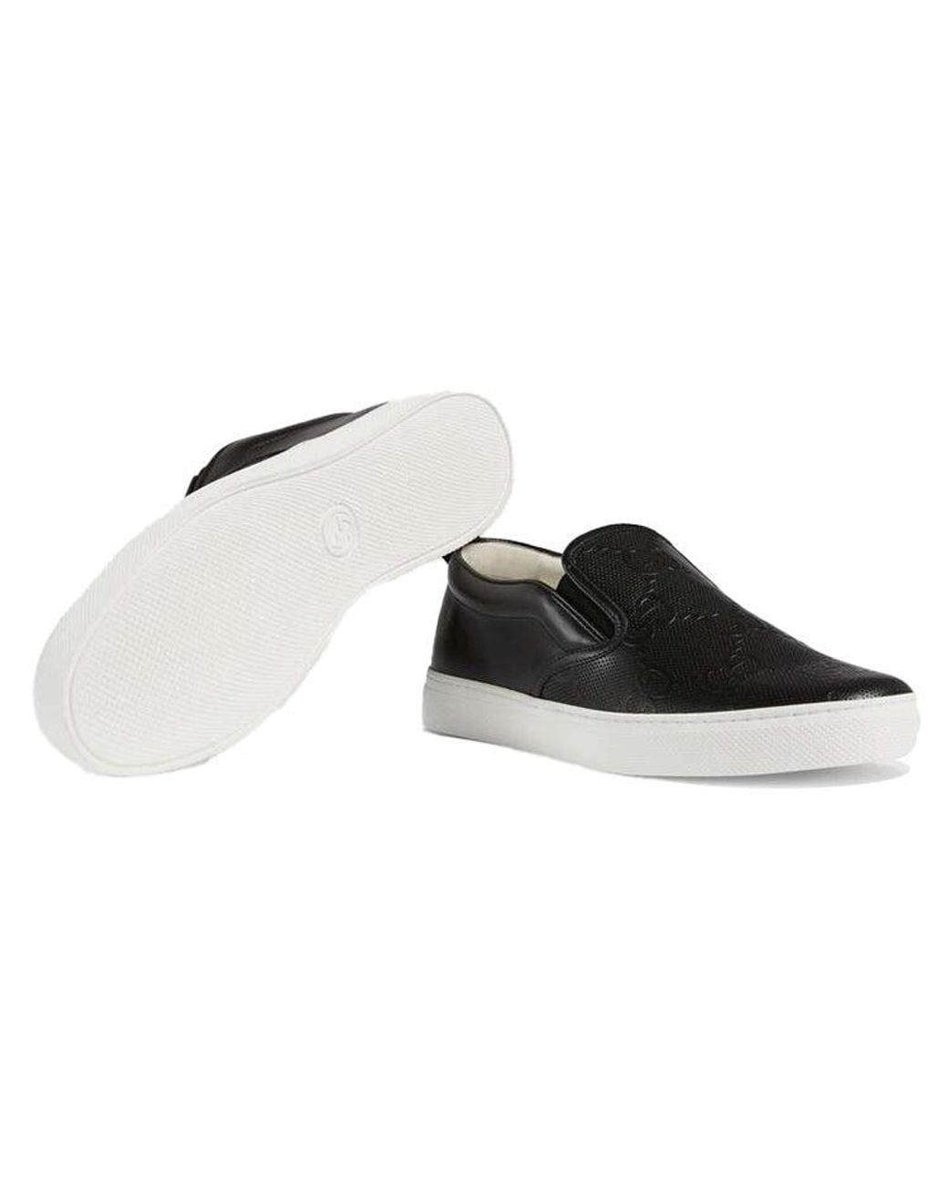 Gucci Black Slip-On 'Gg Embossed for men