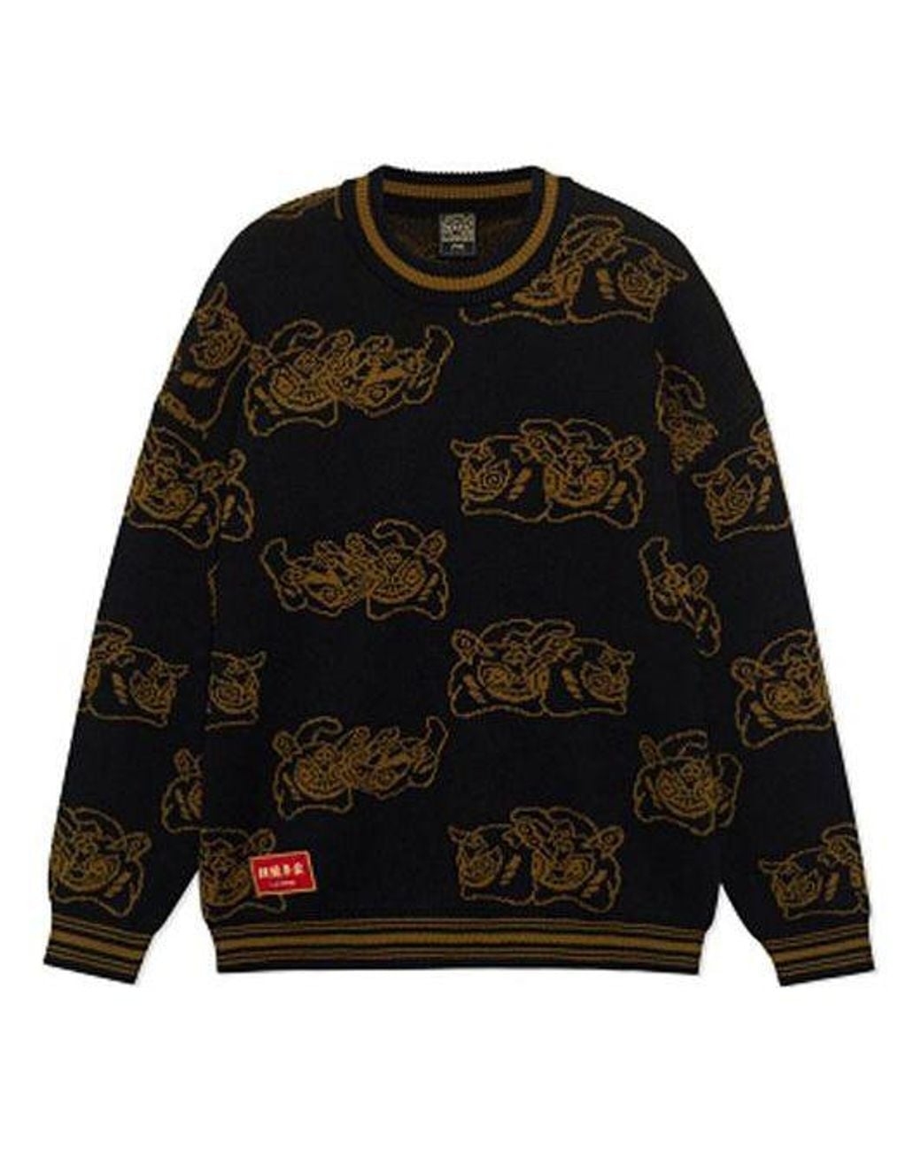 Li-ning Black Rijindoujin Graphic Crew Neck Sweater for men