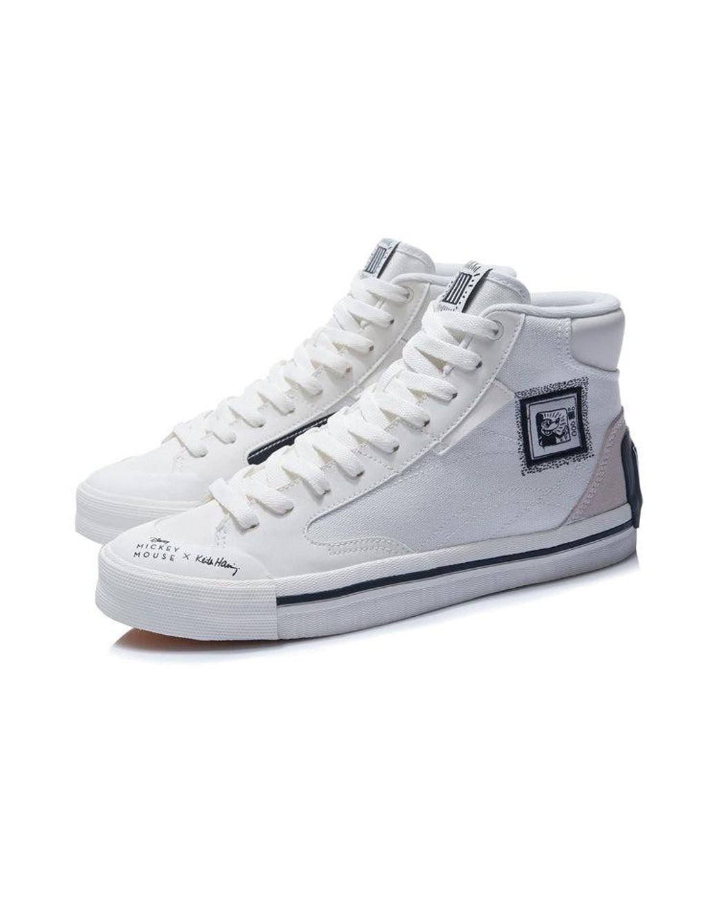 Li-ning White X Disney Mickey X Keith Haring Series Mid for men