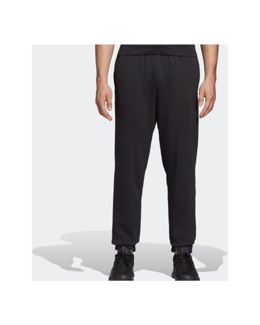 Adidas Blue Neo Essentials Linear Tapered Logo Knit Long Pants for men