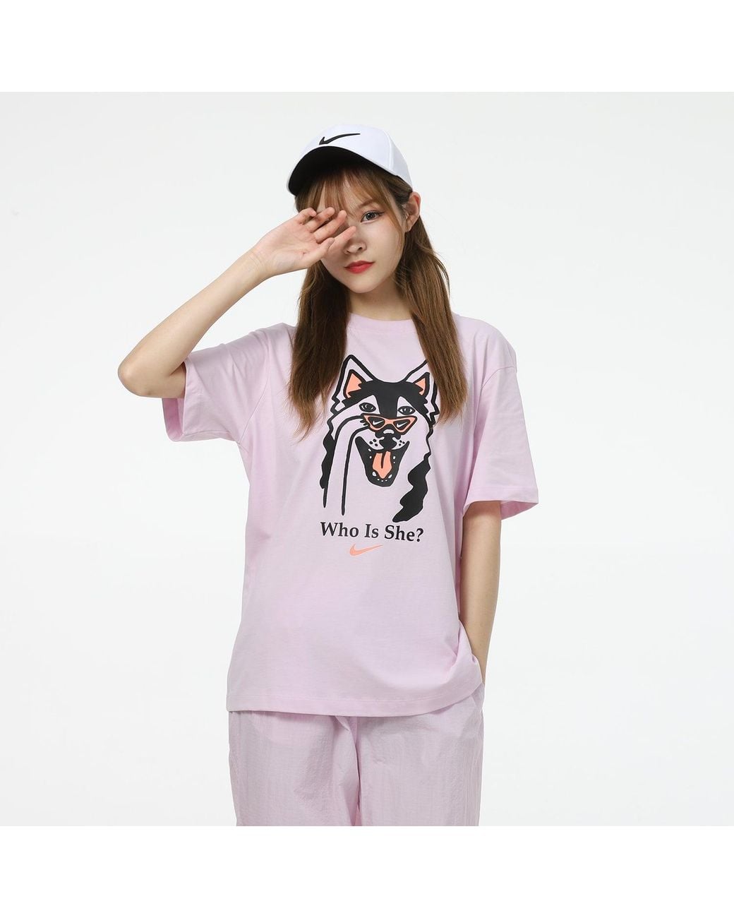 Nike Pink (Wmns) As W Sportswear Bf Tee Dog Hbr Regal