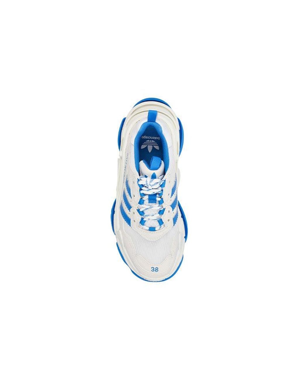 Balenciaga Blue Sneakers Adidas Triple S Donna Tessuto Bianco/Ciano
