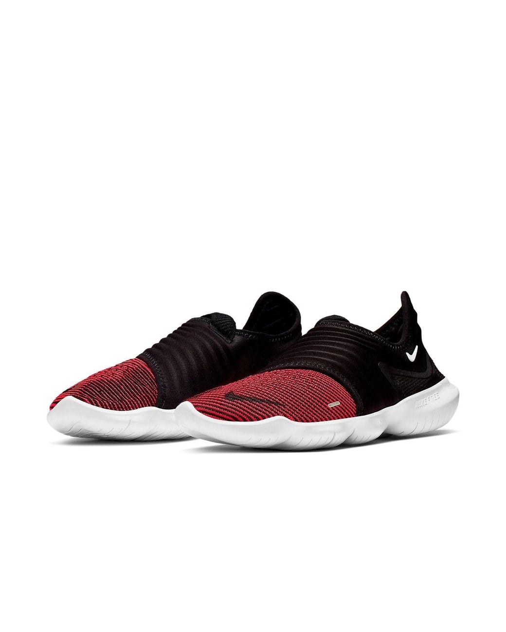 Nike Black Free Rn Flyknit 3.0 Bright Crimson' for men