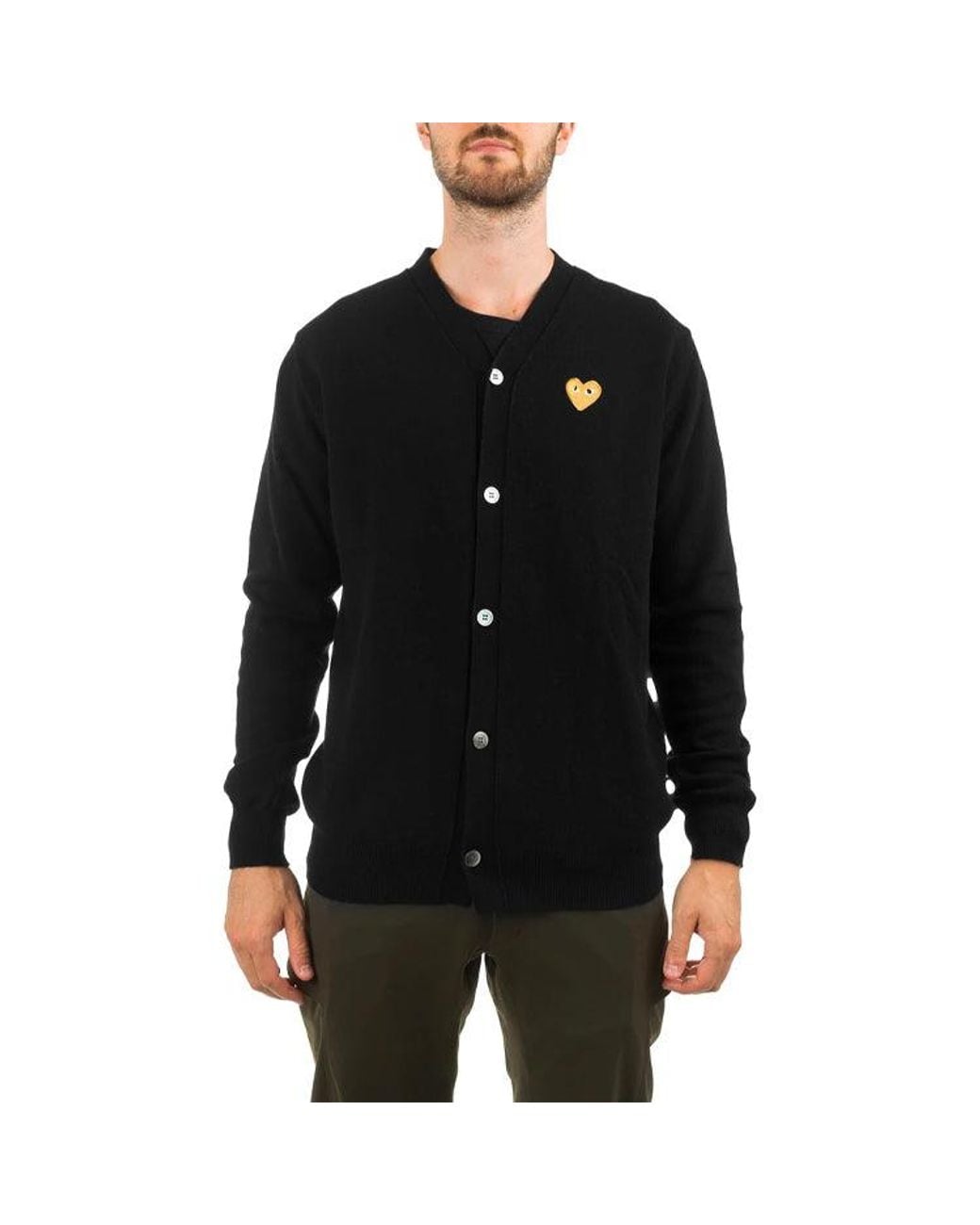 COMME DES GARÇONS PLAY Black Cardigan Emblem for men