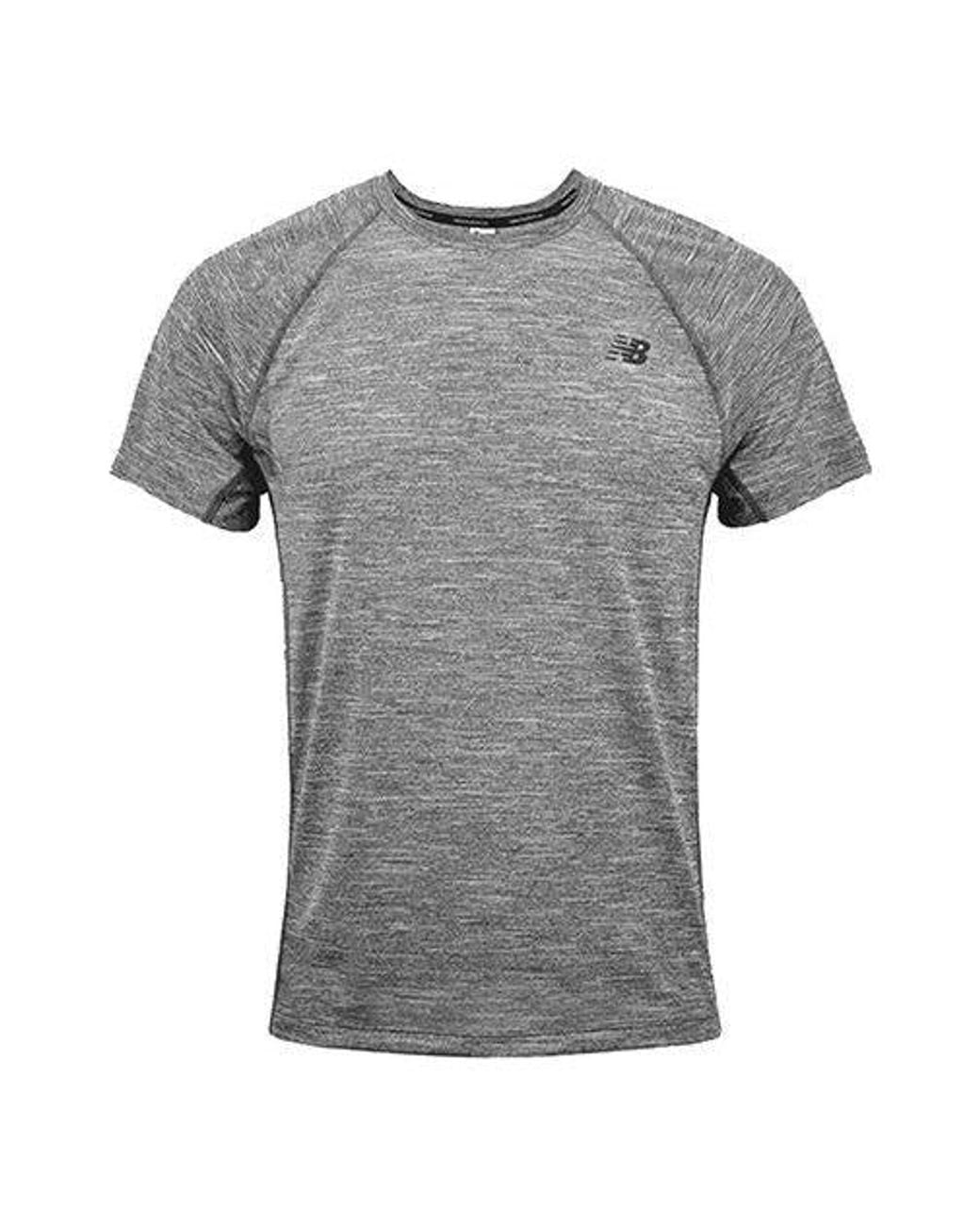 New Balance Gray Quick Dry Short Sleeve for men