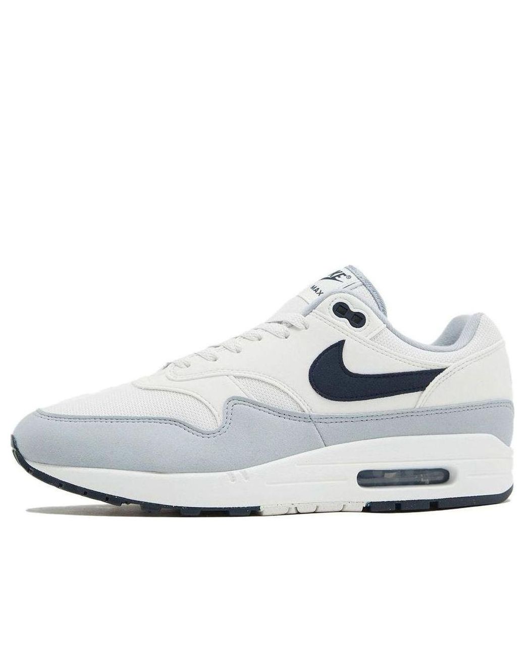 Nike White Air Max 1 'Pure Platinum Dark Obsidian' for men