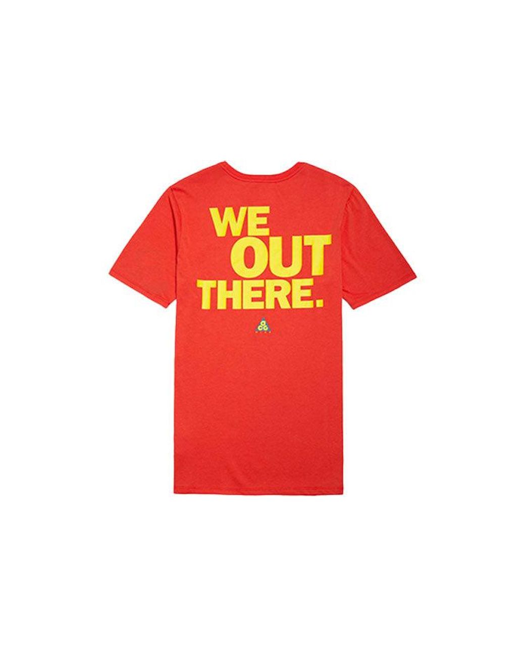 Nike Red Acg Back Printing Short Sleeve T-Shirt for men