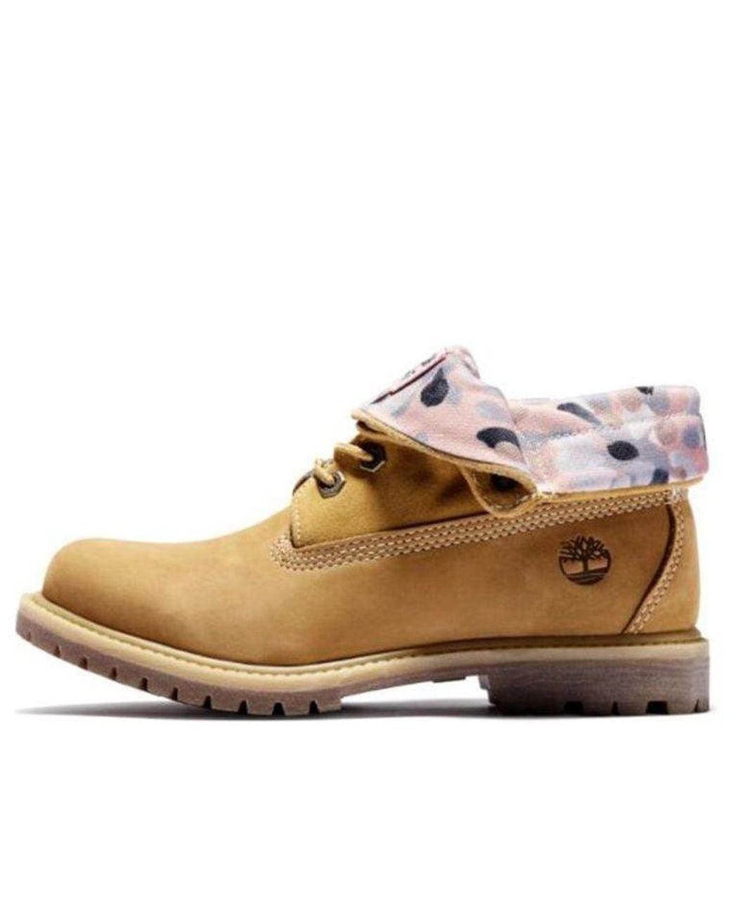 Timberland Brown (Wmns) Roll Top Boots Basic 'Wheat With Dot Print'
