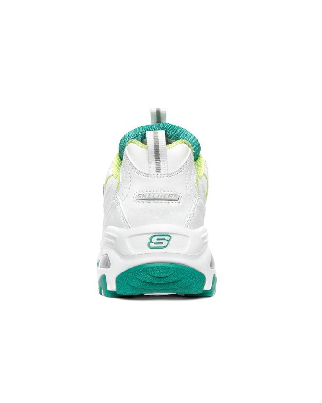 Skechers White (Wmns) D Lites 1.0 Low-Top Running Shoes