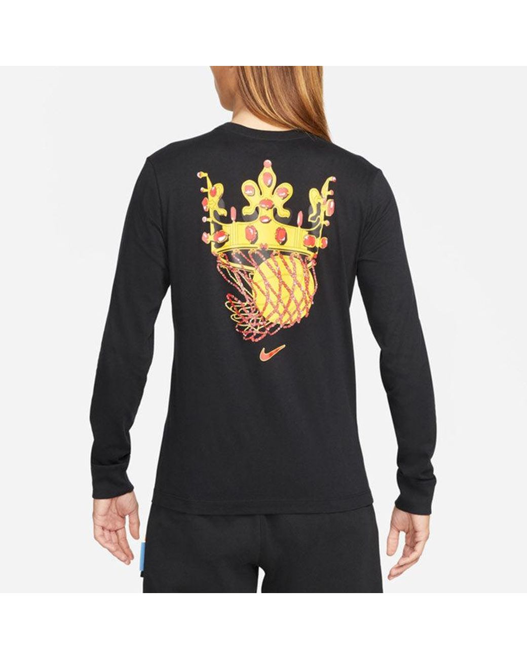 Nike Blue Lebron Sfg Basketball Sports Printing Round Neck Long Sleeves T-Shirt for men