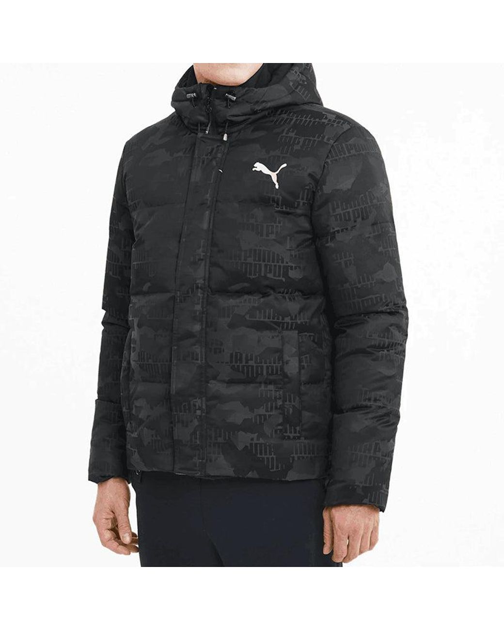 PUMA Black Camo Down Jacket for men