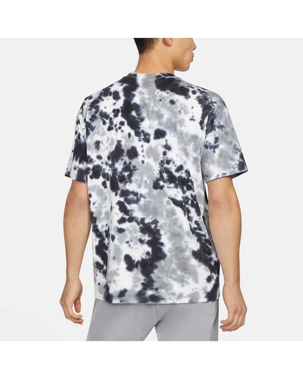 Nike Blue Sportswear Sports Loose Tie Dye Printing Round Neck Short Sleeve for men