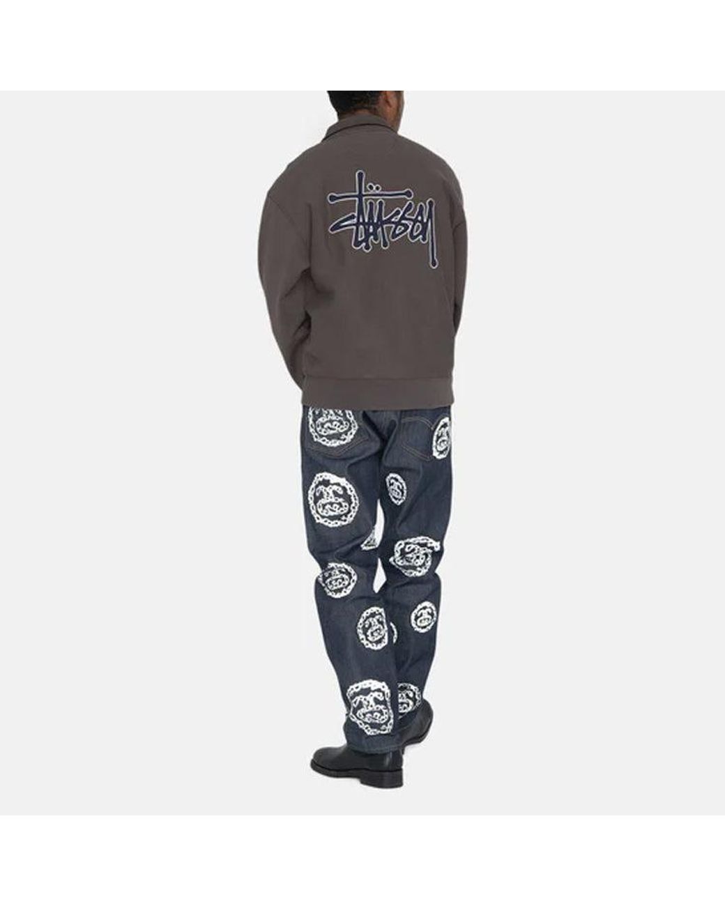 Stussy X Denim Tears Half Zip Fleece 'Charcoal' in Grey for Men