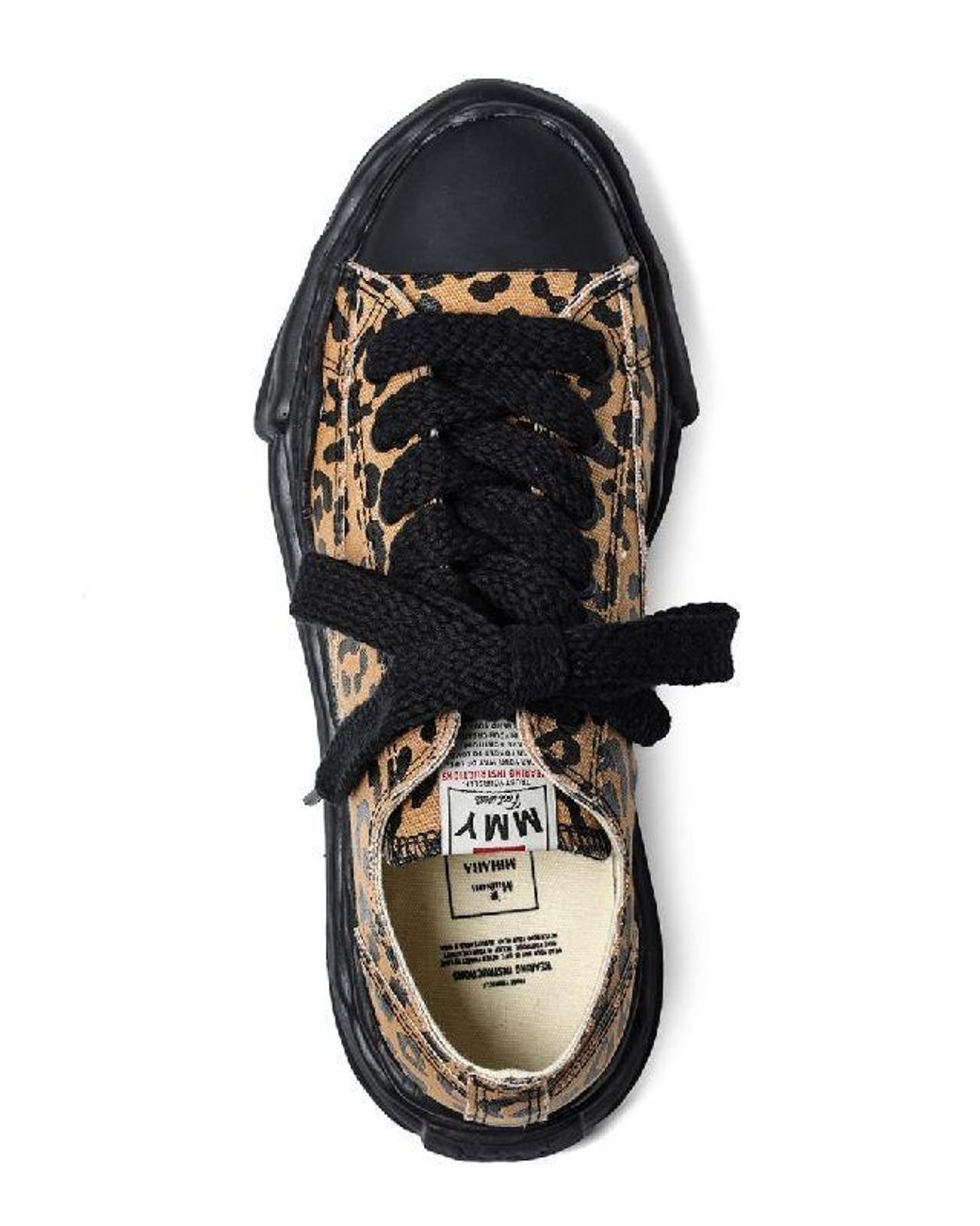 Maison Mihara Yasuhiro Black Peterson Og Sole Leopard Canvas Low-Top Sneaker for men