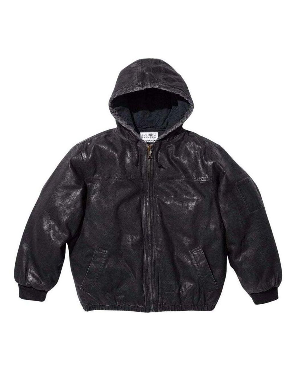 ジャケット・アウター 2019aw Maison Margiela Leather Hoodie Supreme X Mm6 Maison Margiela Foil Hooded Work Jacket in Blue for