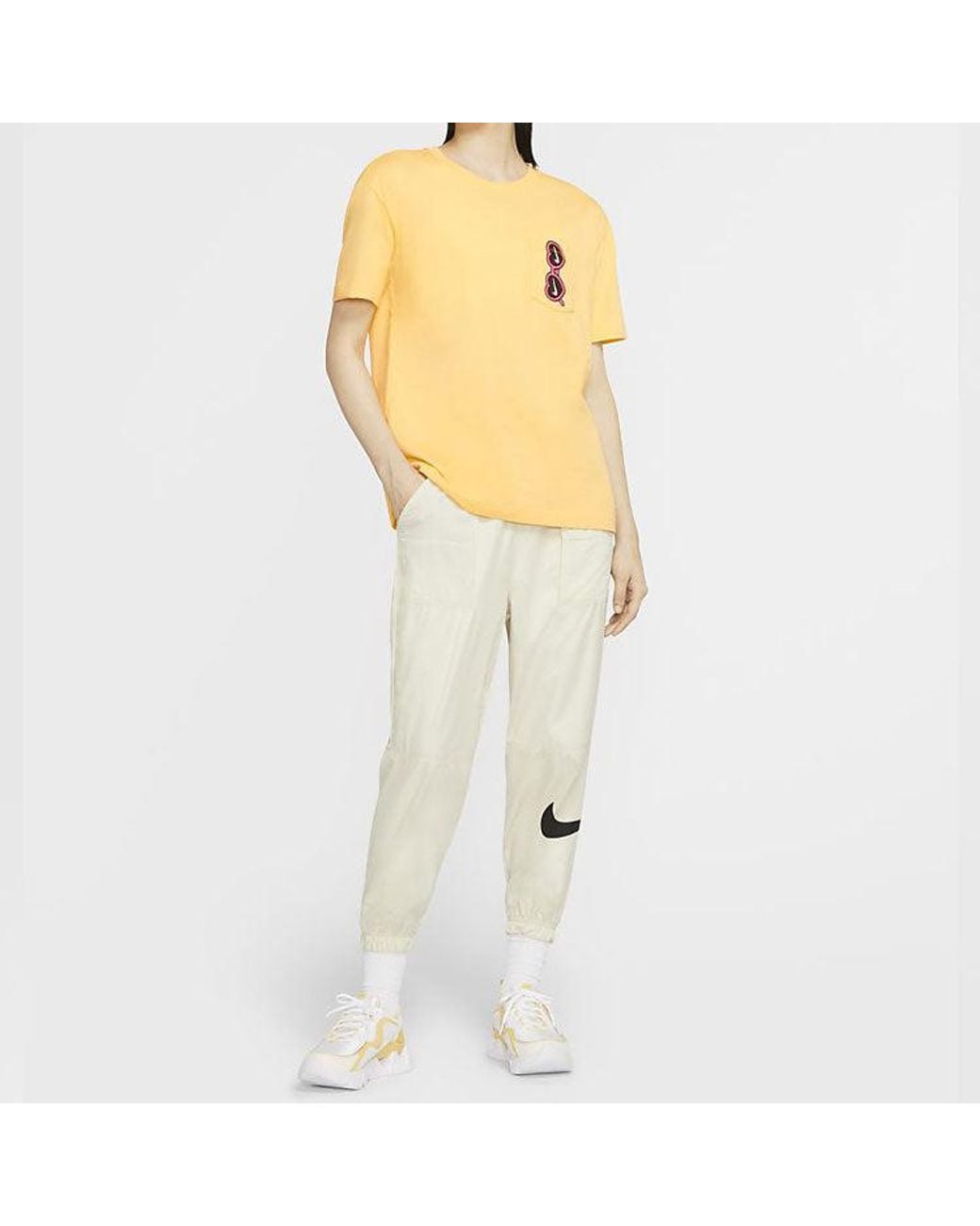 Nike Yellow (Wmns) Sportswear Love Sunglasses Printing Pocket Short Sleeve Washed