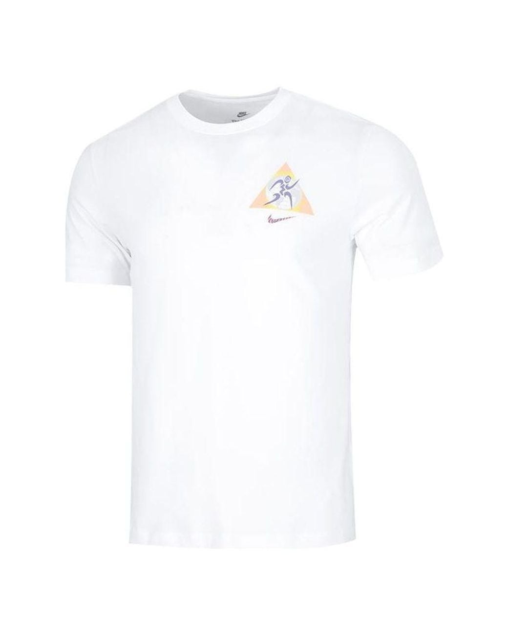 Nike White Logo Pattern Printing Casual Short Sleeve T-Shirt for men