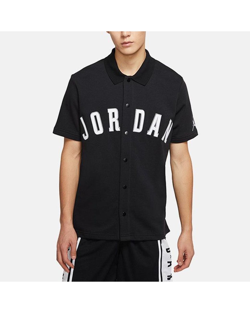 Nike Black Athleisure Casual Sports Basketball Short Sleeve for men