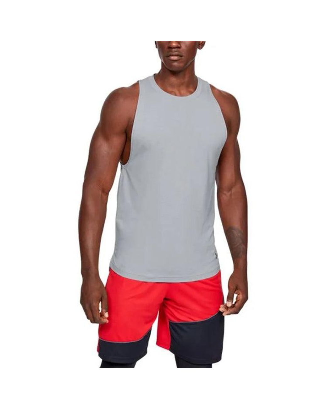 Under Armour Gray Baseline Cotton Tank for men