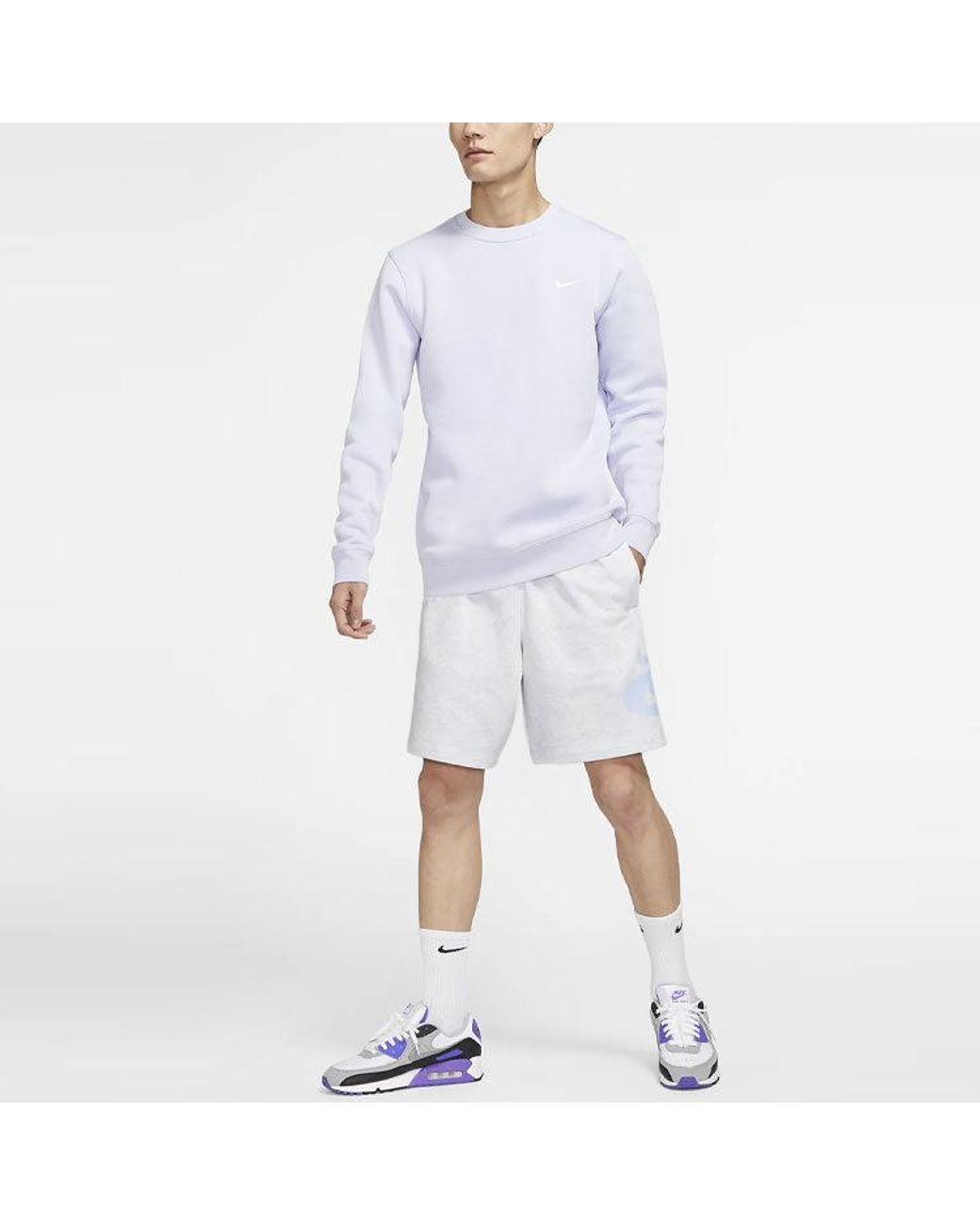 Nike White Sportswear Logo Loose Lacing Casual Shorts for men