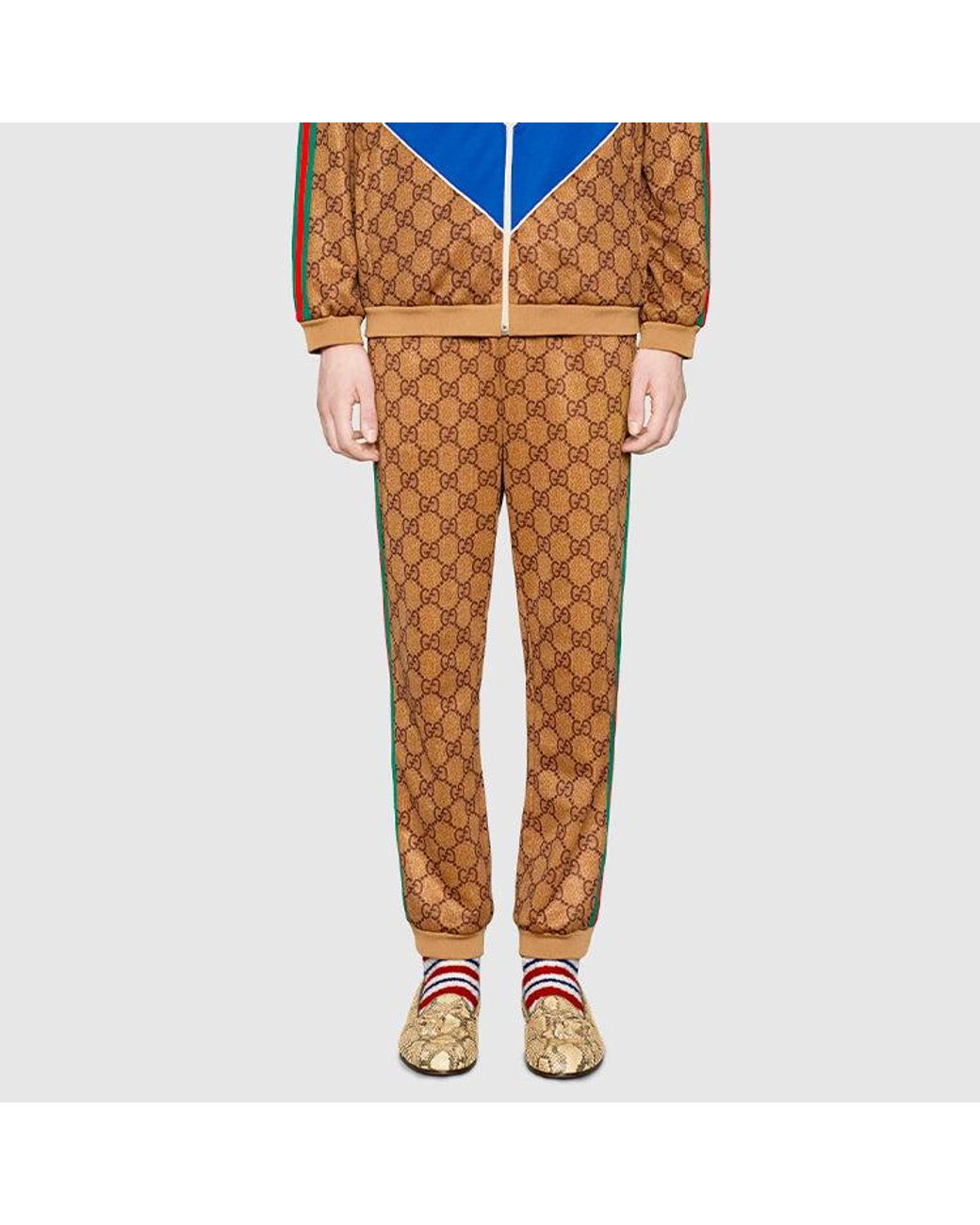 Gucci Brown Gg Technical Jersey Jogging Pant for men