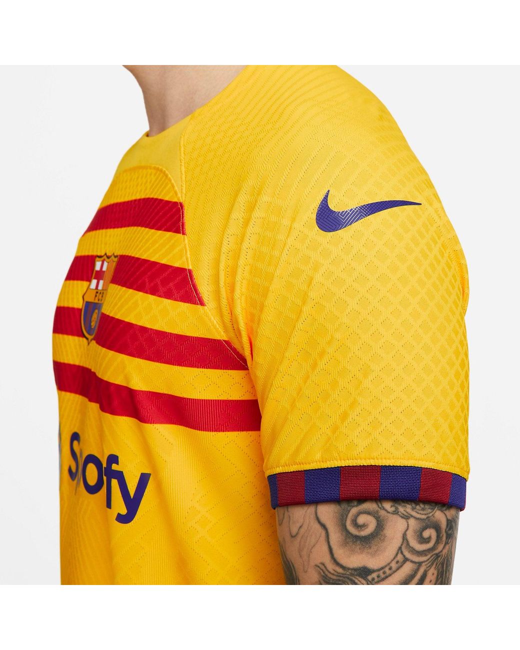 Nike Yellow Dri-Fit Adv Fc Barcelona 23-24 Match Fourth Soccer Jersey for men