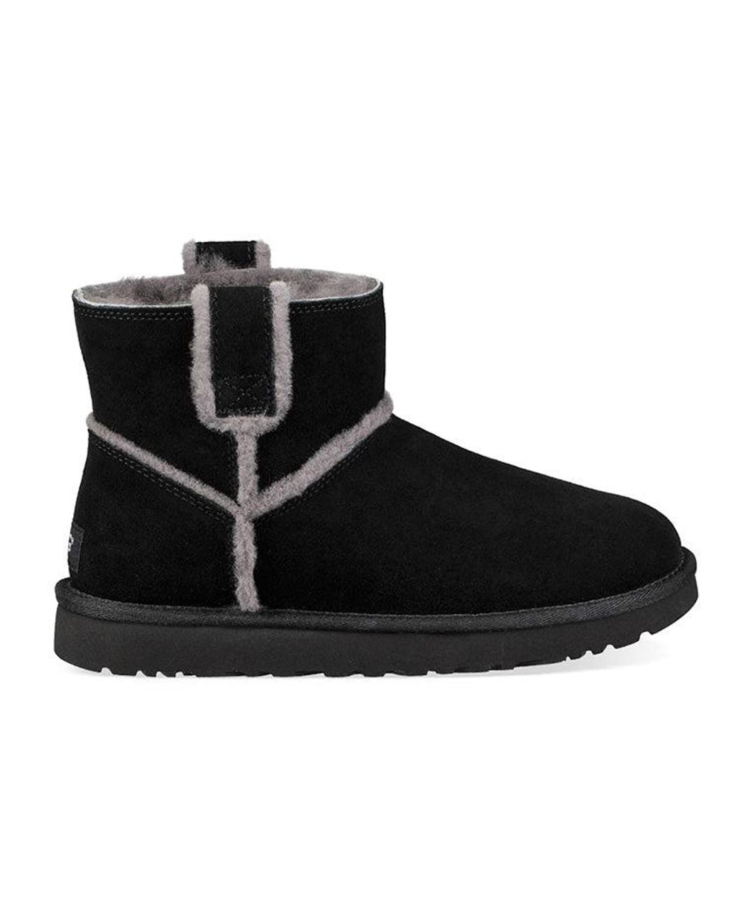 Ugg Black (Wmns) Classic Mini Spill Seam Fleece Lined