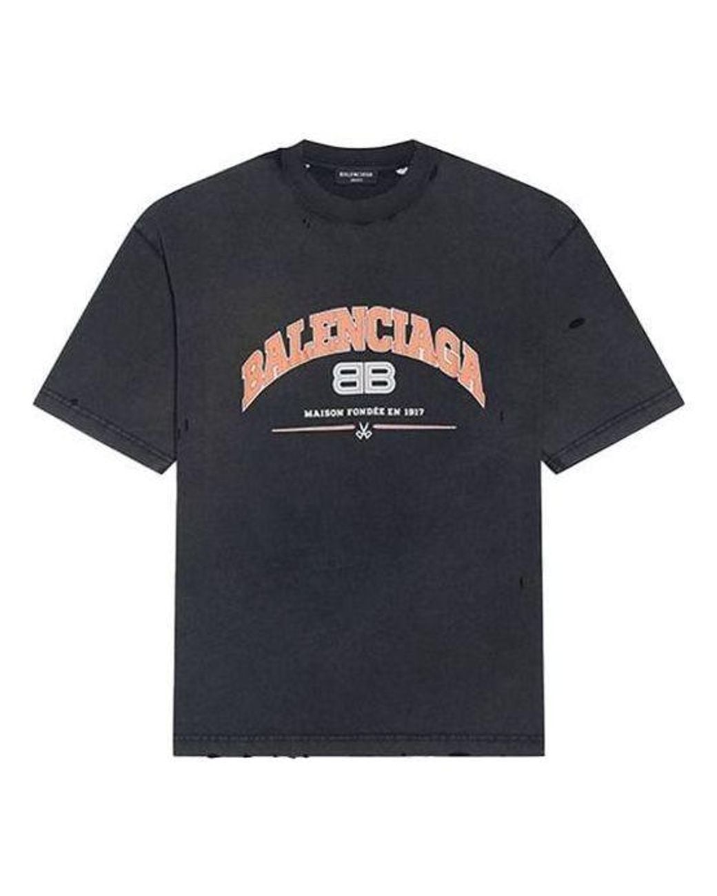 Balenciaga Blue Maison T-Shirt Medium Fit for men
