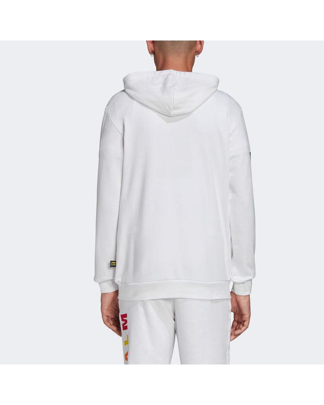 Adidas White Originals X Crossover Printing Half Zipper Hooded Casual Sports for men
