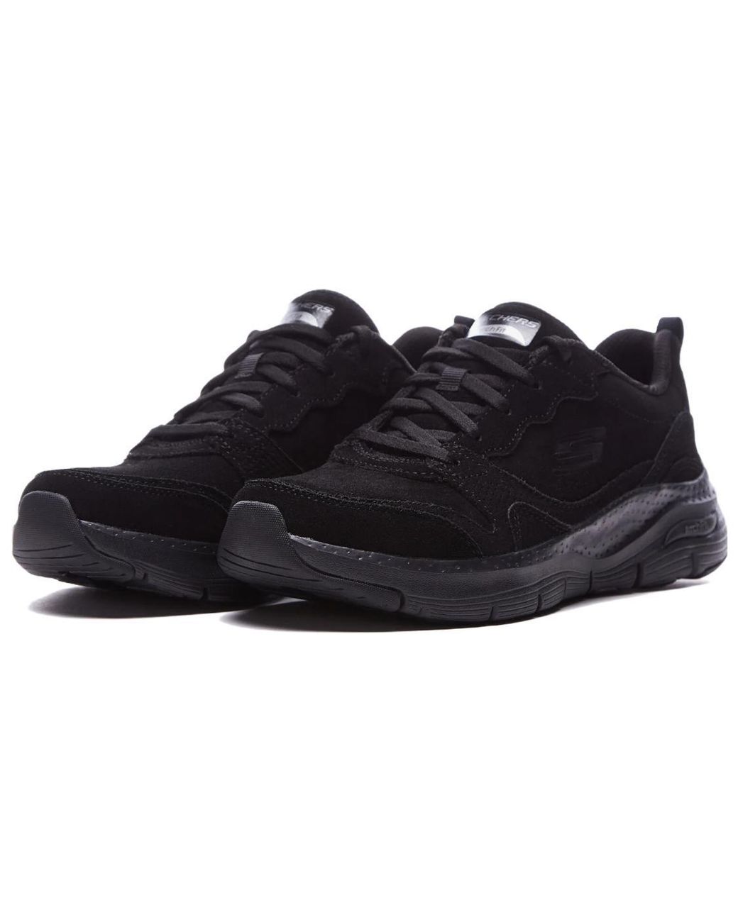 Skechers Black (Wmns) Arch Fit High Spirits Suede Leather