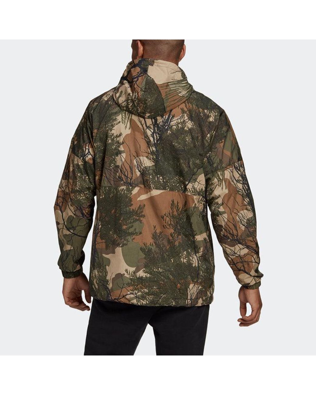 Adidas Green Regen Blocked Shell Camo Windbreaker for men