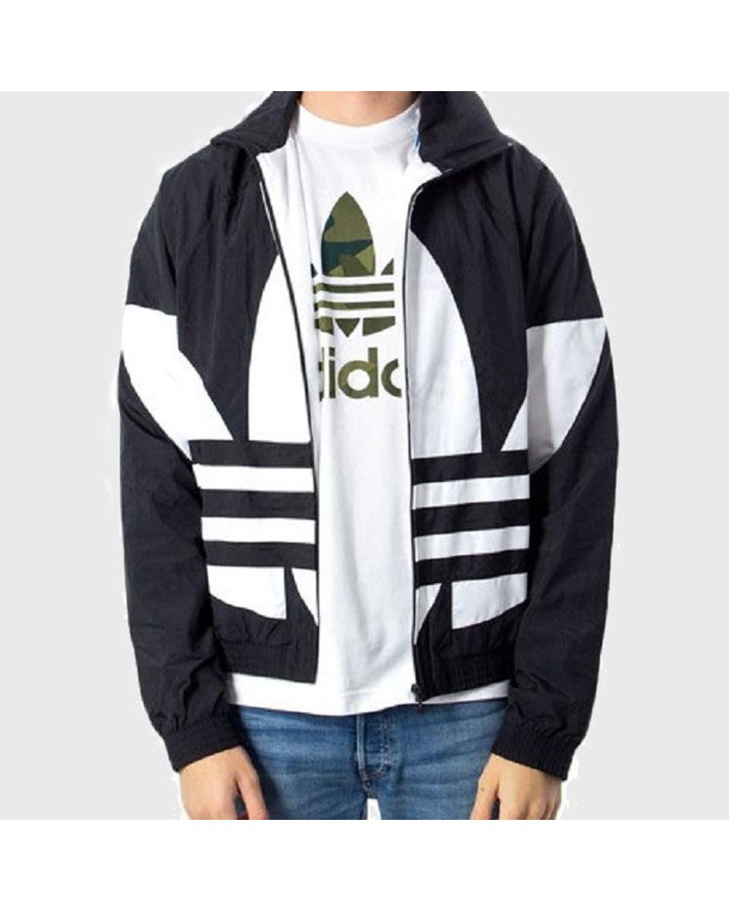Adidas Black Originals Big Trefoil Track Top Night Marine Logo for men