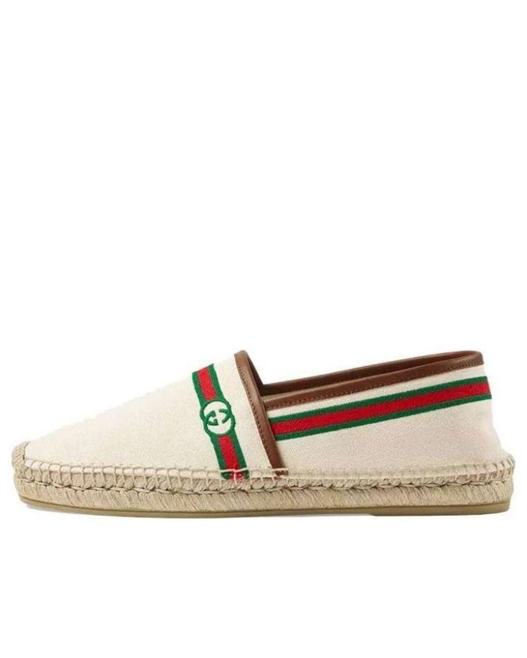Gucci Brown (Wmns) Embroidered Espadrilles 'Interlocking G