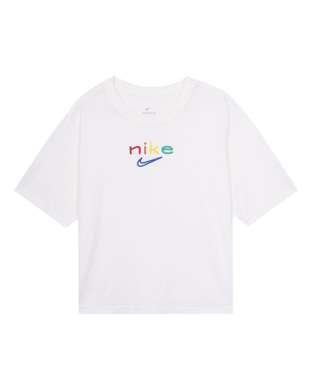 Nike White (Wmns) Dri-Fit Boxy Embroidery Logo Short Sleeve