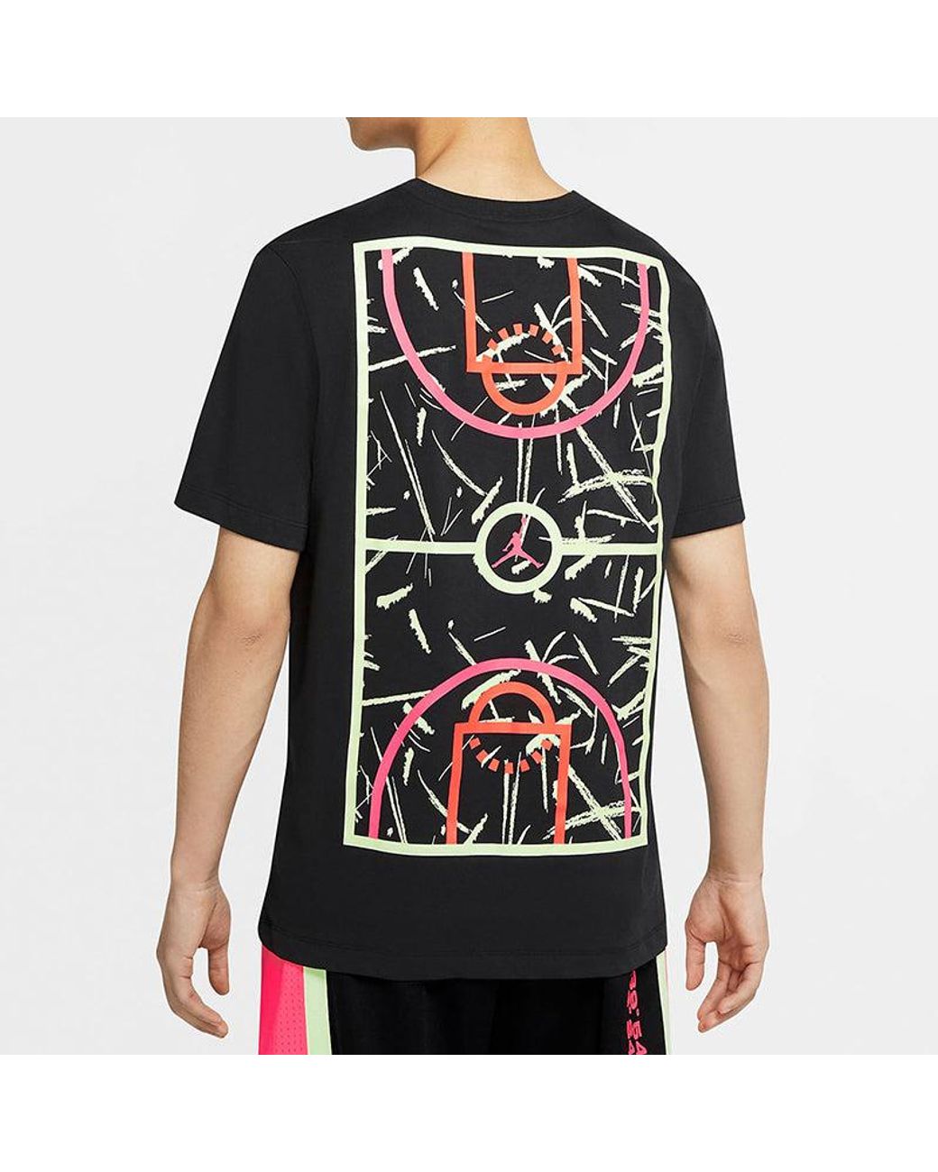 Nike Black Graffiti Basketball Sports Short Sleeve for men