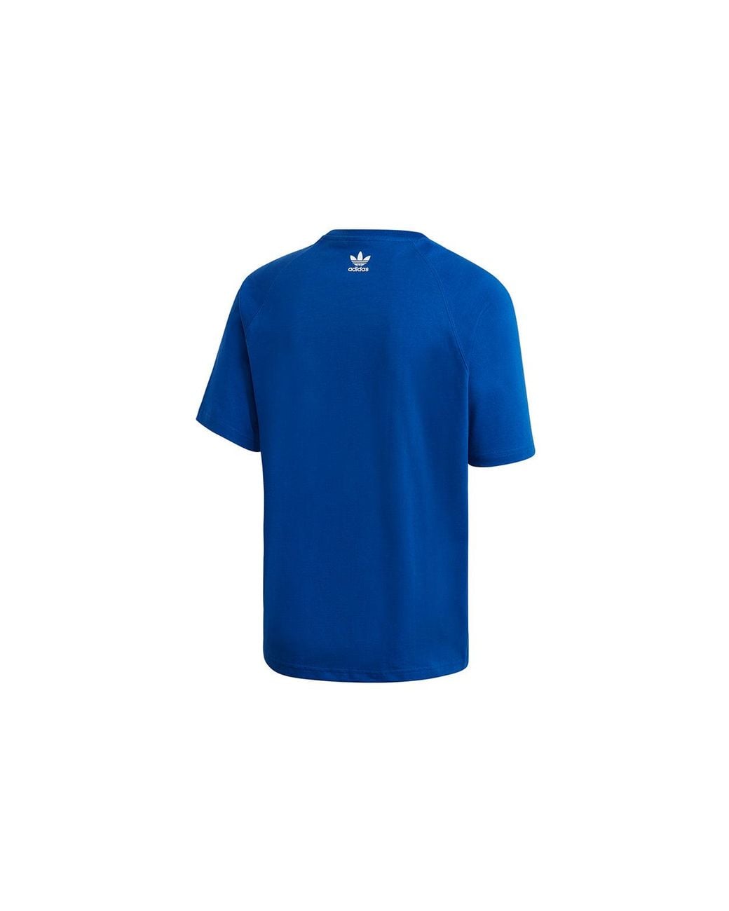 Adidas Blue Originals Bg Trf Out Tee Logo Printing Sports Round Neck Short Sleeve for men