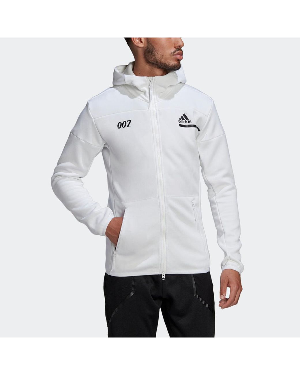 Adidas White Z.N.E. X James Bond 007 Jacket for men