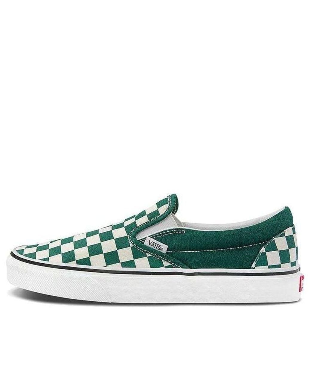 Vans Green Classic Slip-On 'Checkerboard for men