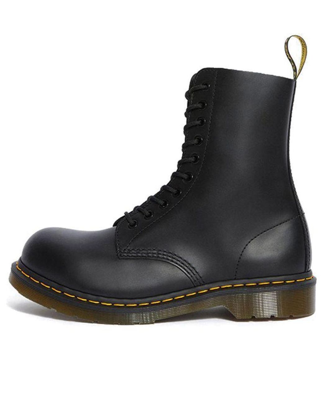 Dr. Martens Black 1919 Leather Med Calf Boots for men