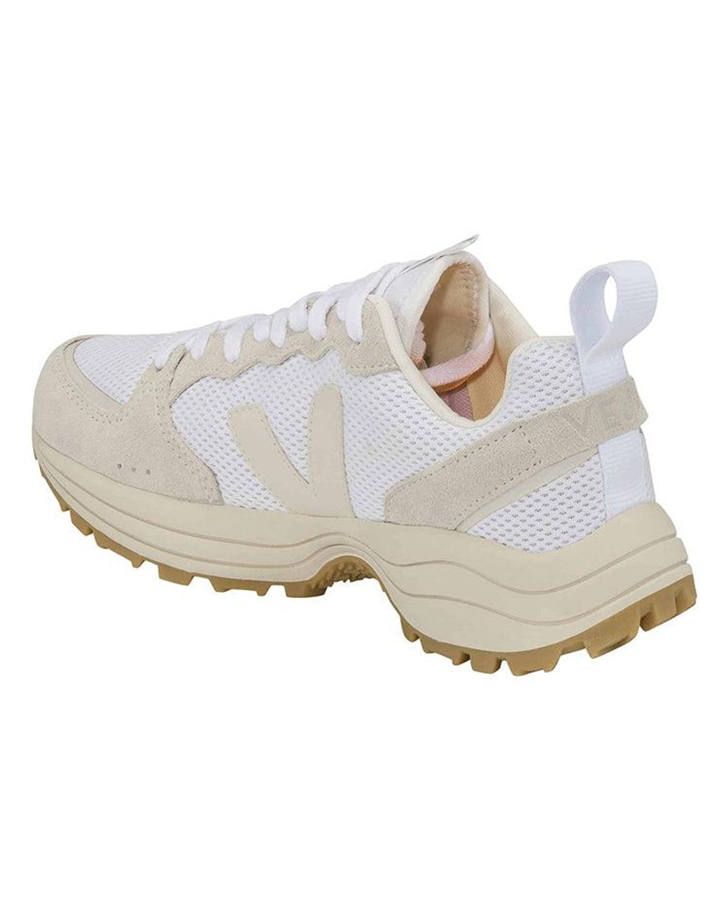 Veja White Venturi Suede Lace-Up Pierre Natural'